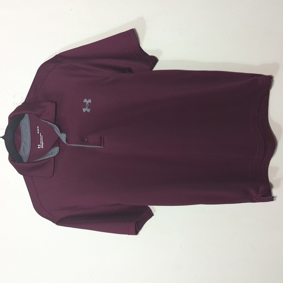 Under Armour Other - Under Armour Loose Fit Maroon + Gray Polo Shirt Men's Size Medium